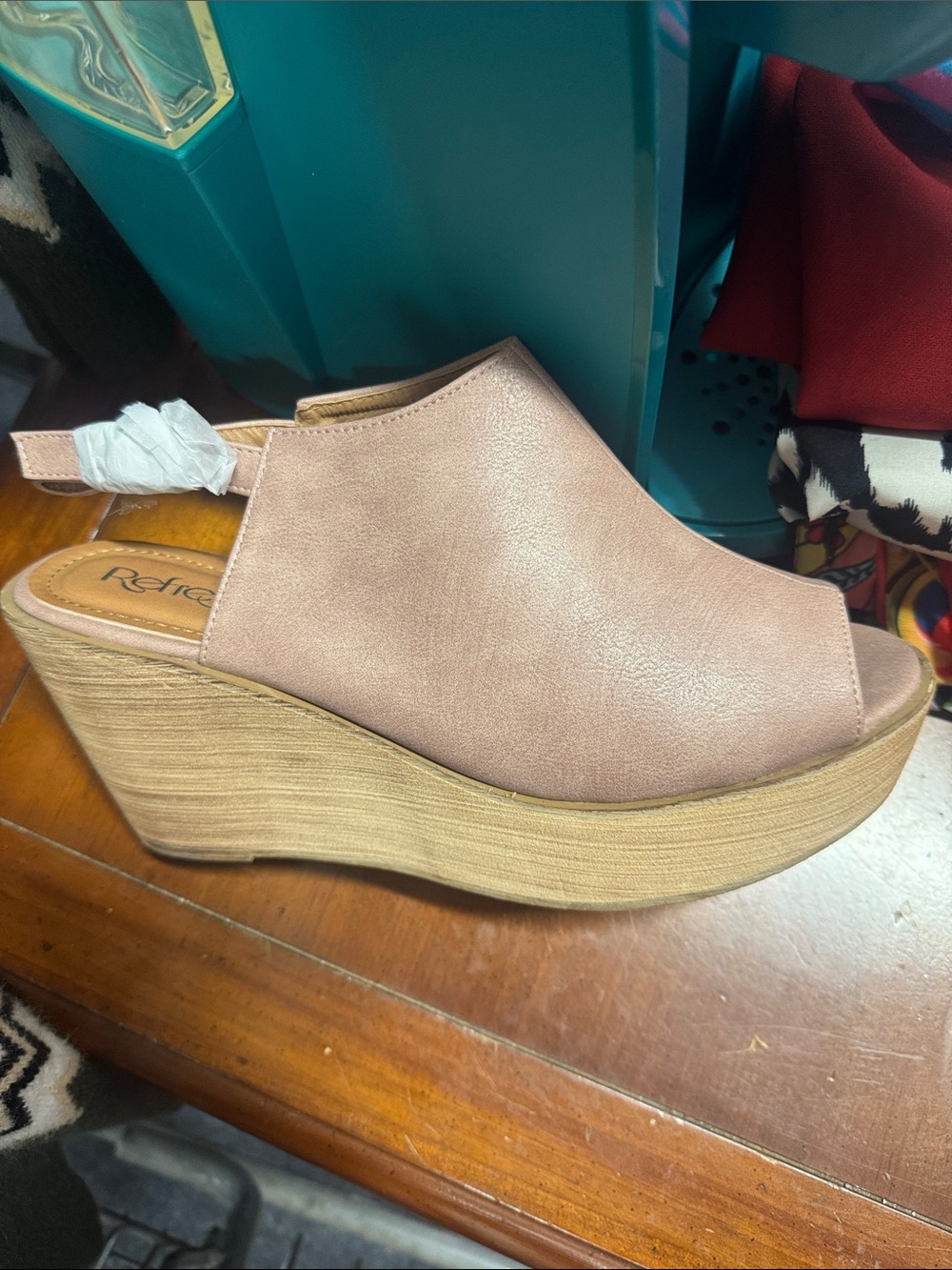 Refresh Blush Open-Toe Platform Wedge Sandal